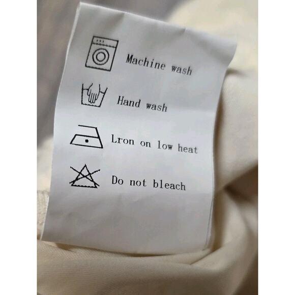 NWT Tugege Womens 2XL Cream Wide Leg Pants Elastic Waist Drawstring Boho Lounge - Picture 6 of 8